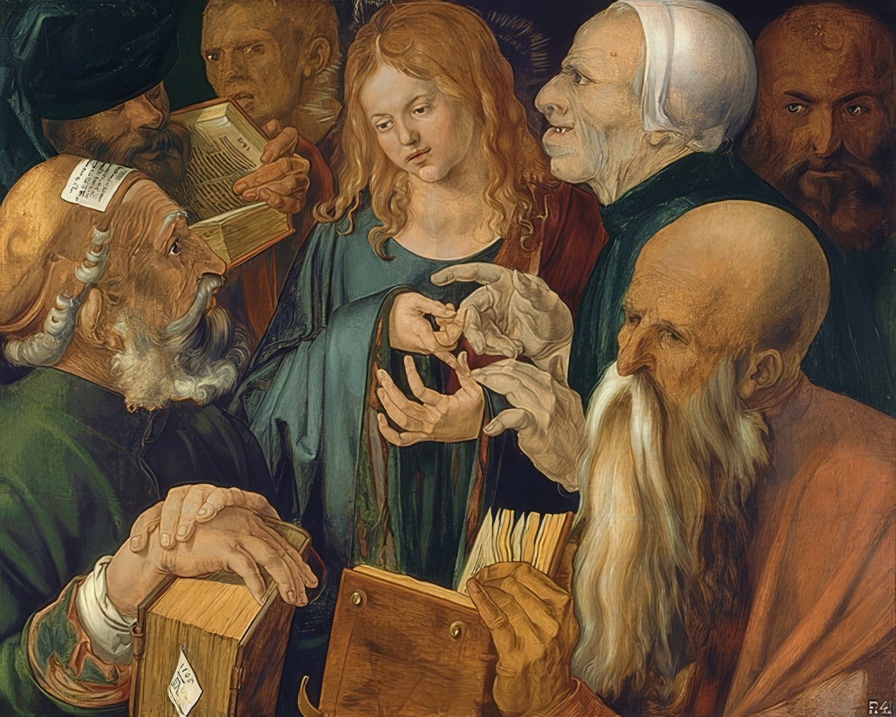 Jesus entre os escribas. 1506 de Albrecht Dürer