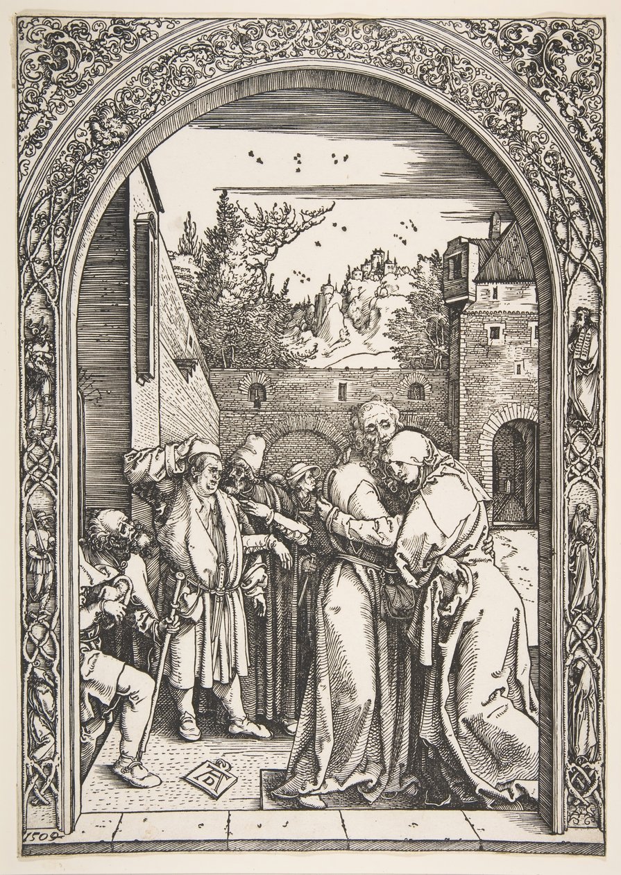 Joachim e Anna no Golden Gate, de A vida da Virgem, 1504. de Albrecht Dürer