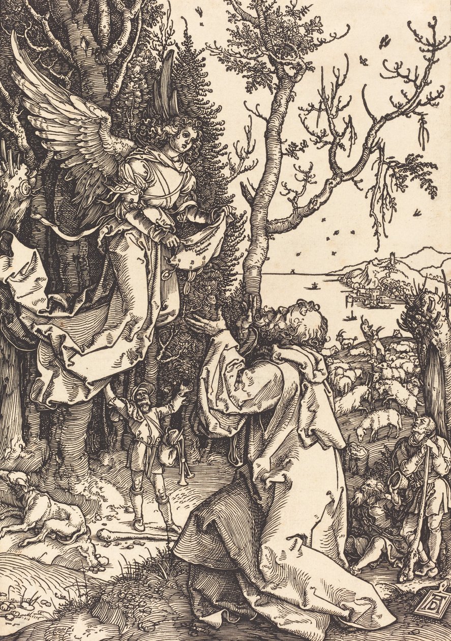 Joaquim e o Anjo, c. 1504. de Albrecht Dürer
