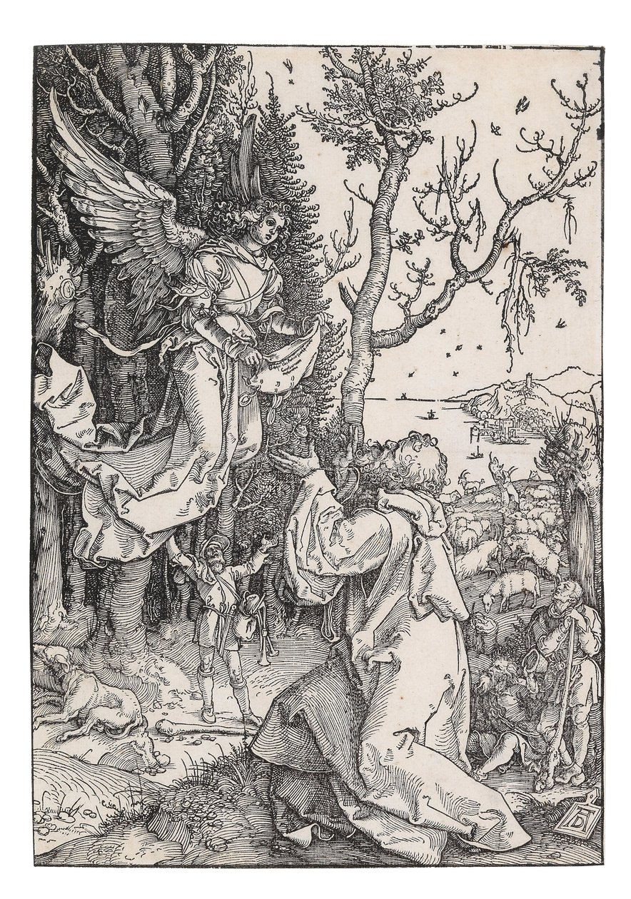 Joachim e o Anjo, de A Vida da Virgem, c. 1504. de Albrecht Dürer