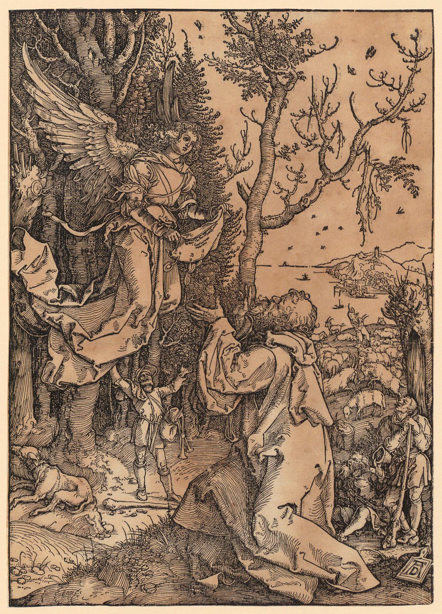 Joachim no campo, folha 3 da série «A Vida de Maria» de Albrecht Dürer