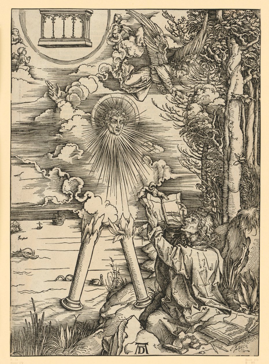 João devora o livro (Apocalipse) de Albrecht Dürer