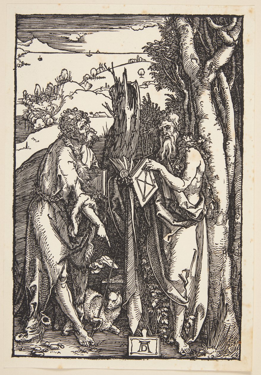 João Batista e São Onufrio no deserto de Albrecht Dürer