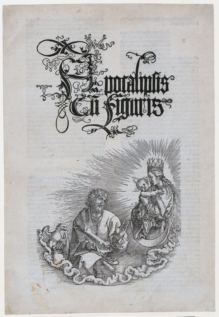 A Virgem aparece a João, folha 1 da série «O Apocalipse» de Albrecht Dürer