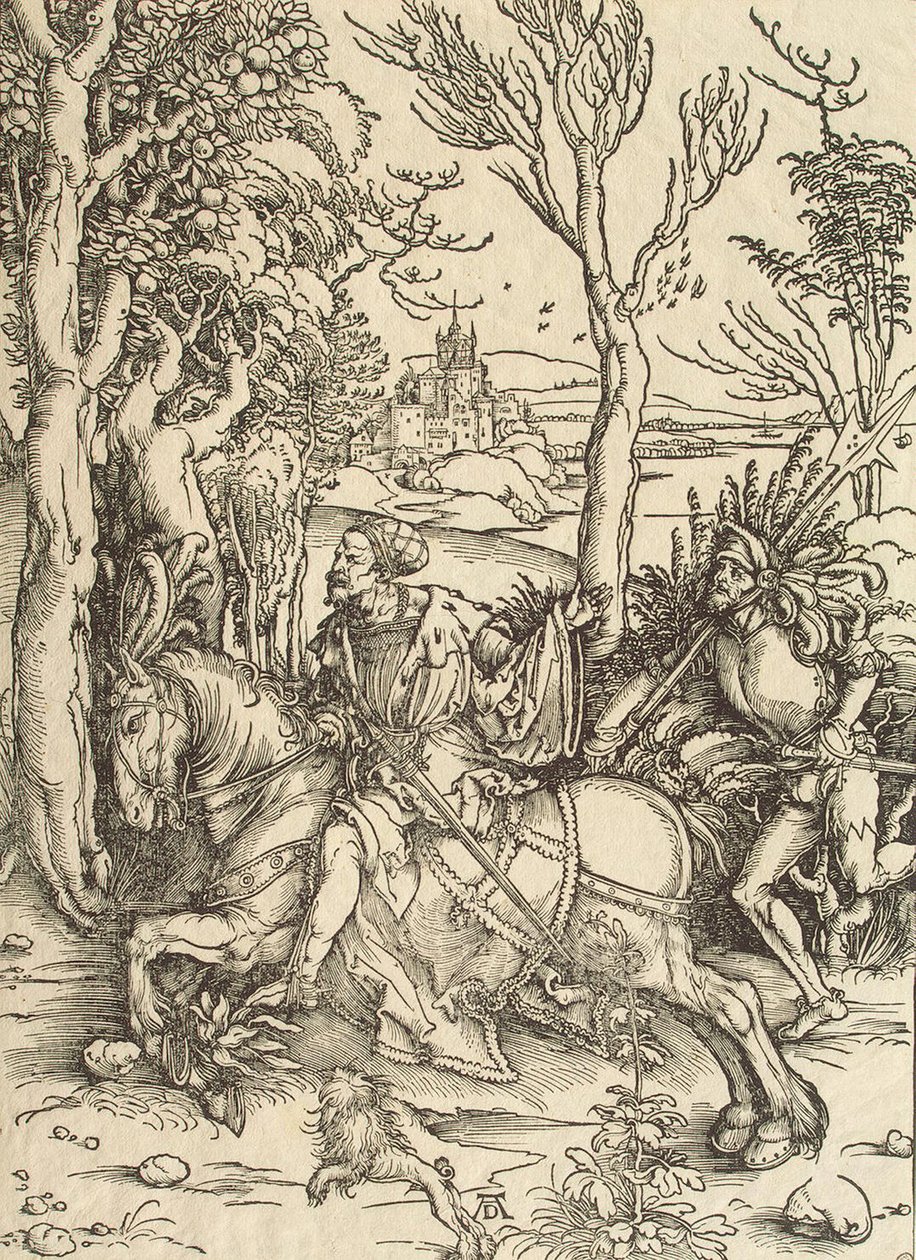 Knight e Lansquenet, c. 1497 de Albrecht Dürer