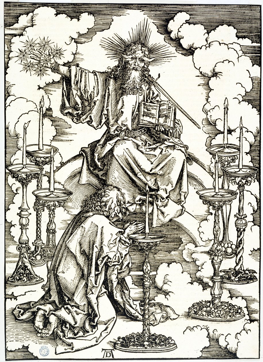 O Apocalipse (edição latina): A visão dos sete castiçais (Bartsch 62) de Albrecht Dürer