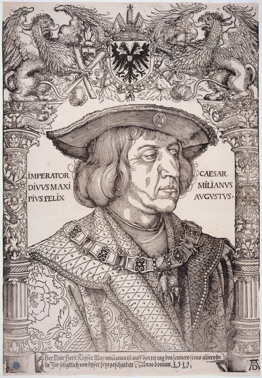 O imperador Maximiliano I (Bartsch 153) de Albrecht Dürer