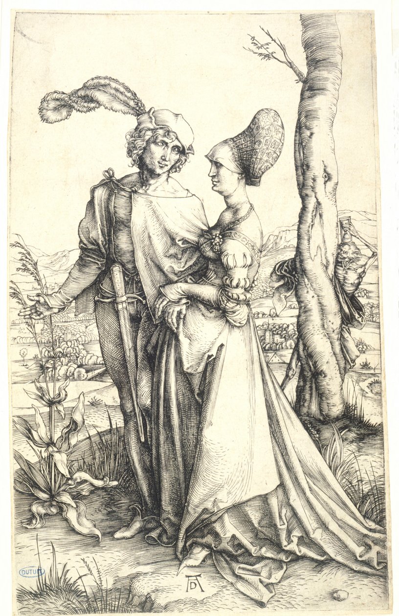 O passeio (Bartsch 94) de Albrecht Dürer