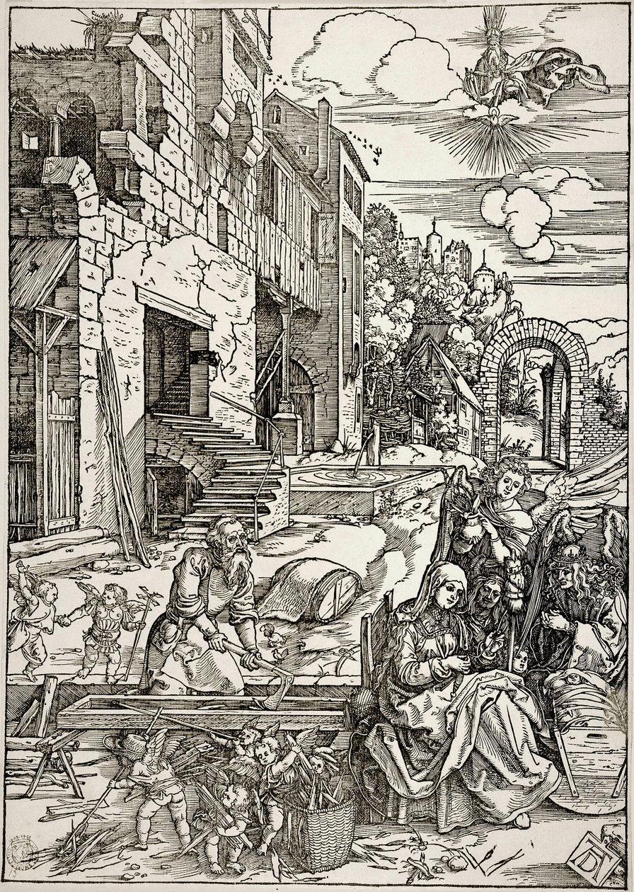 A Vida da Virgem: A estadia da Sagrada Família no Egito (Bartsch 90) de Albrecht Dürer