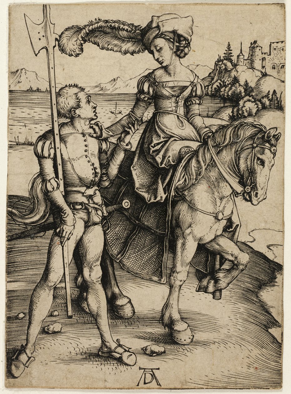 Dama a Cavalo e Landsknecht de Albrecht Dürer