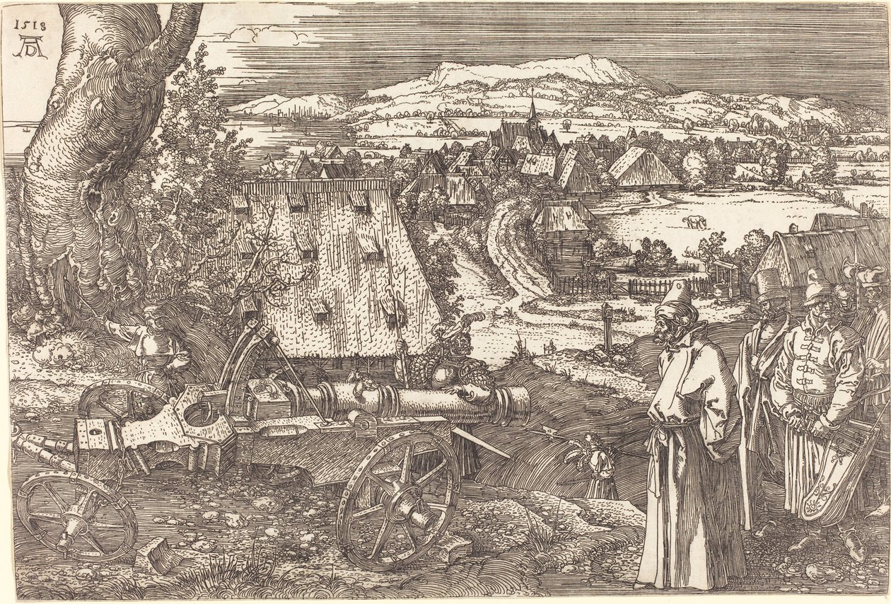 Paisagem com um canhão, 1518 de Albrecht Dürer