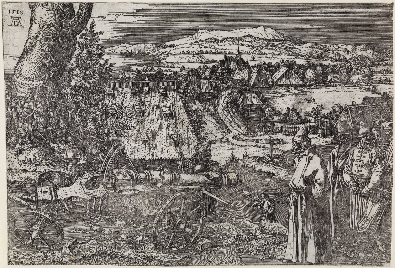 Paisagem com canhão (O grande canhão; O canhão) de Albrecht Dürer