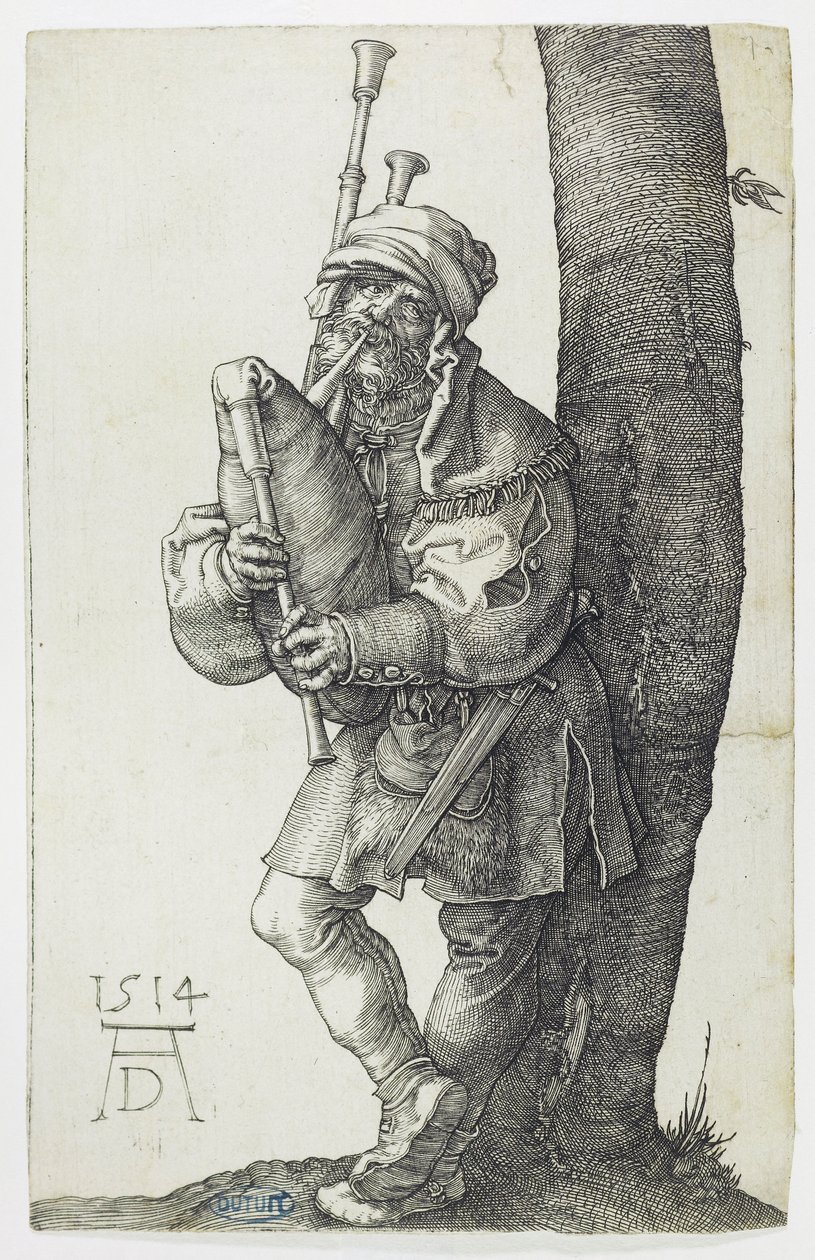 O Tocador de Gaita de Foles (Bartsch 91) de Albrecht Dürer