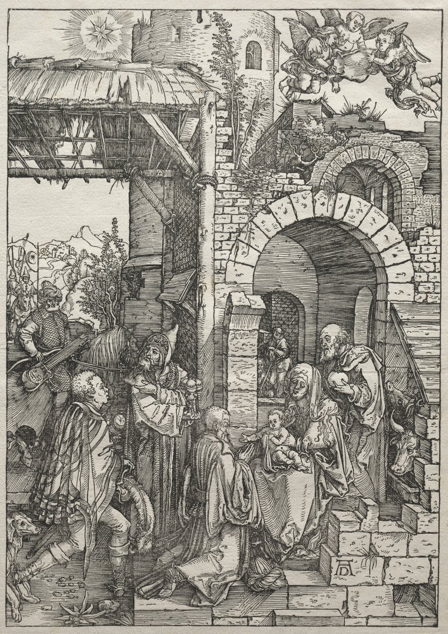 Vida da Virgem: Adoração dos Magos, 1504-1505. de Albrecht Dürer
