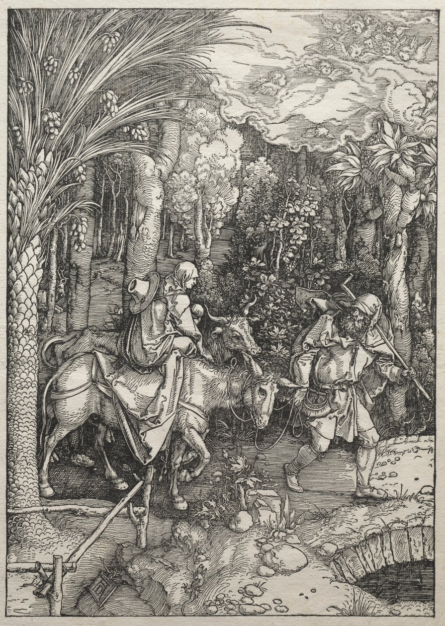 Vida da Virgem: Fuga para o Egito de Albrecht Dürer