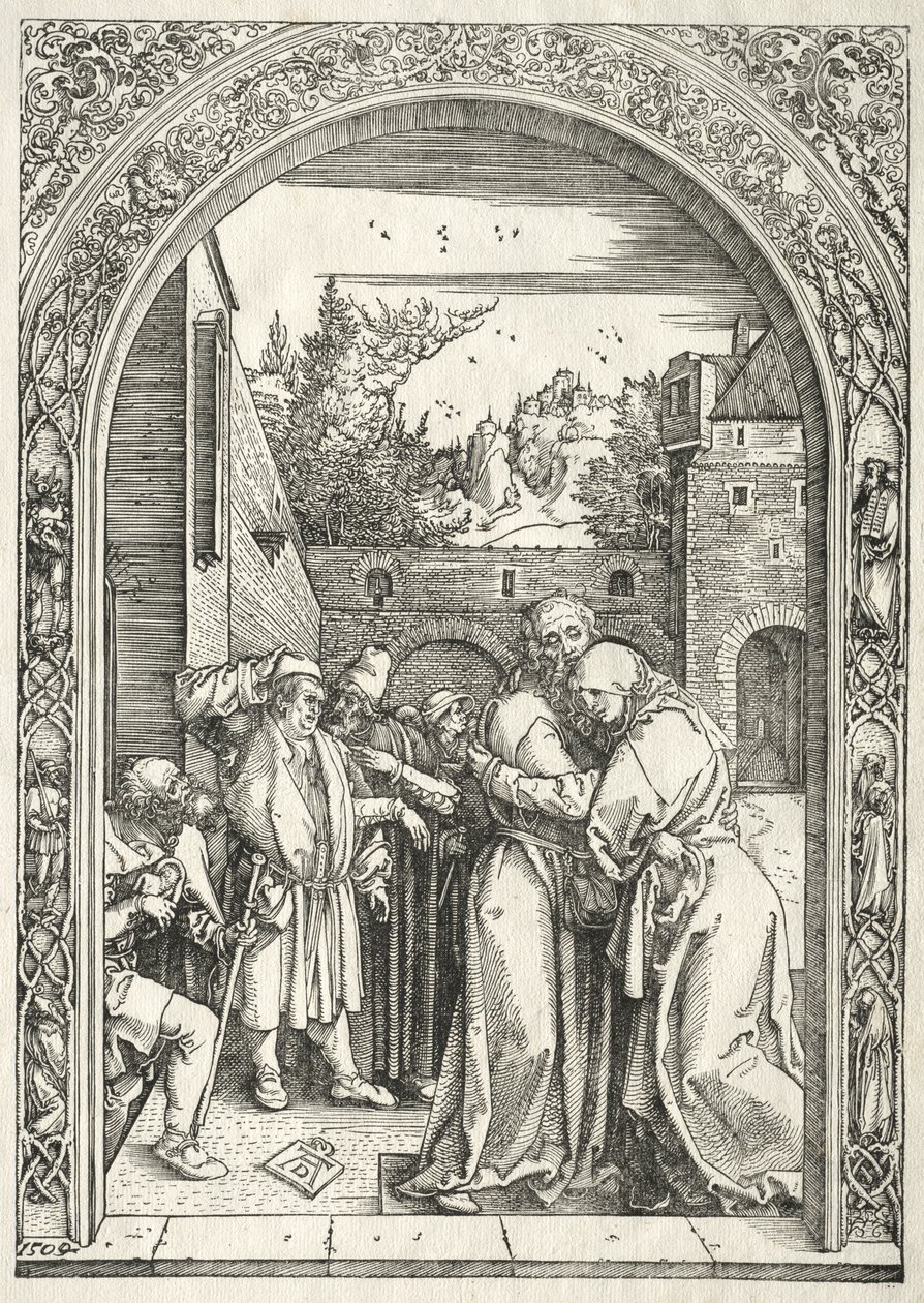 Vida da Virgem: Joachim e Anna Abraçando sob o Golden Gate de Albrecht Dürer