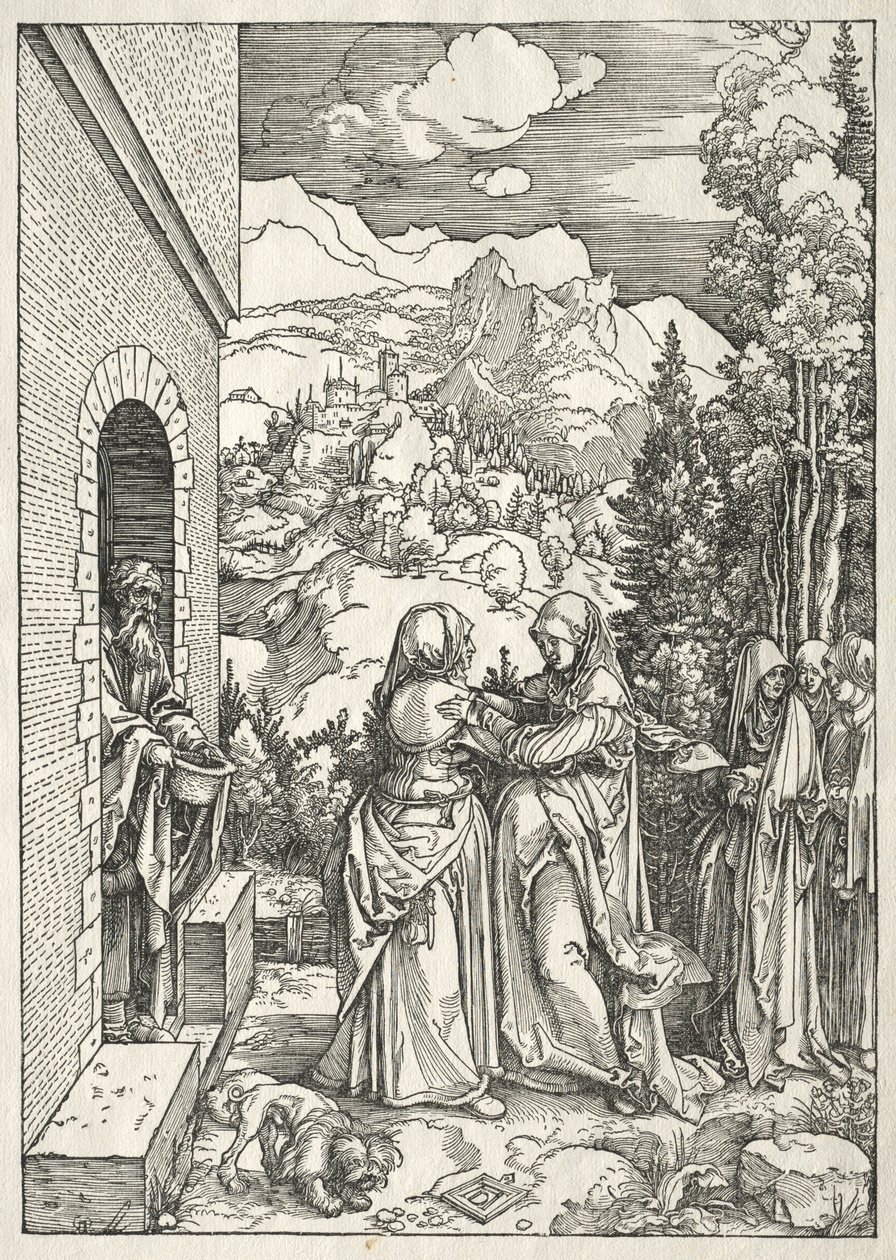 Vida da Virgem: A Visitação, 1504-1505. de Albrecht Dürer