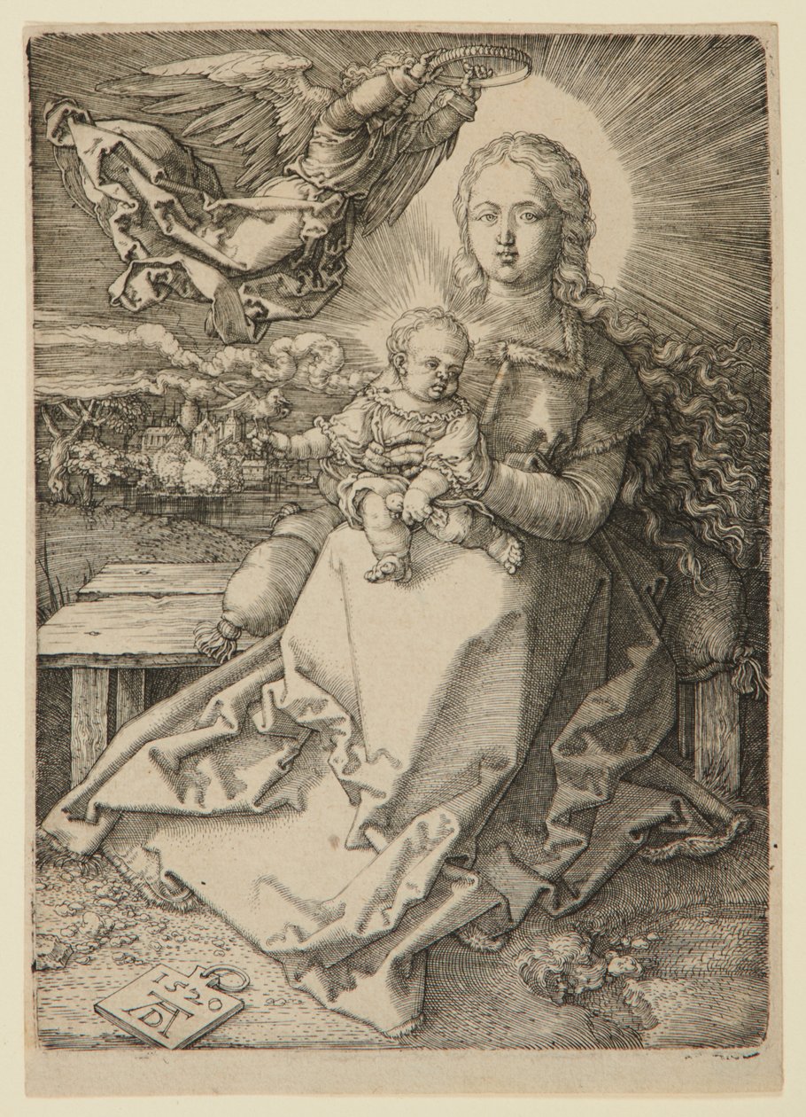 Madona coroada por um anjo de Albrecht Dürer