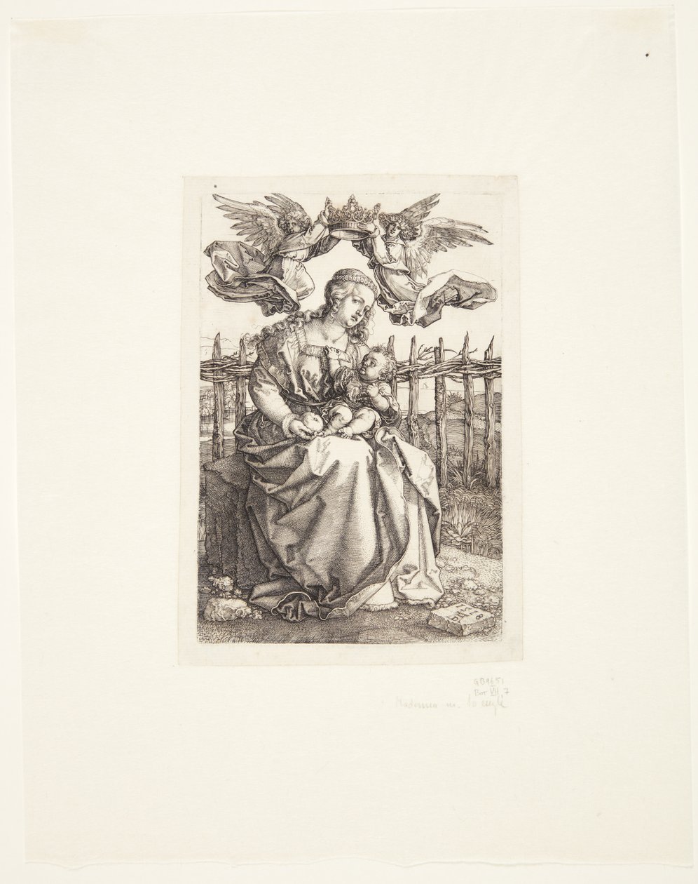 Madonna coroada por dois anjos de Albrecht Dürer