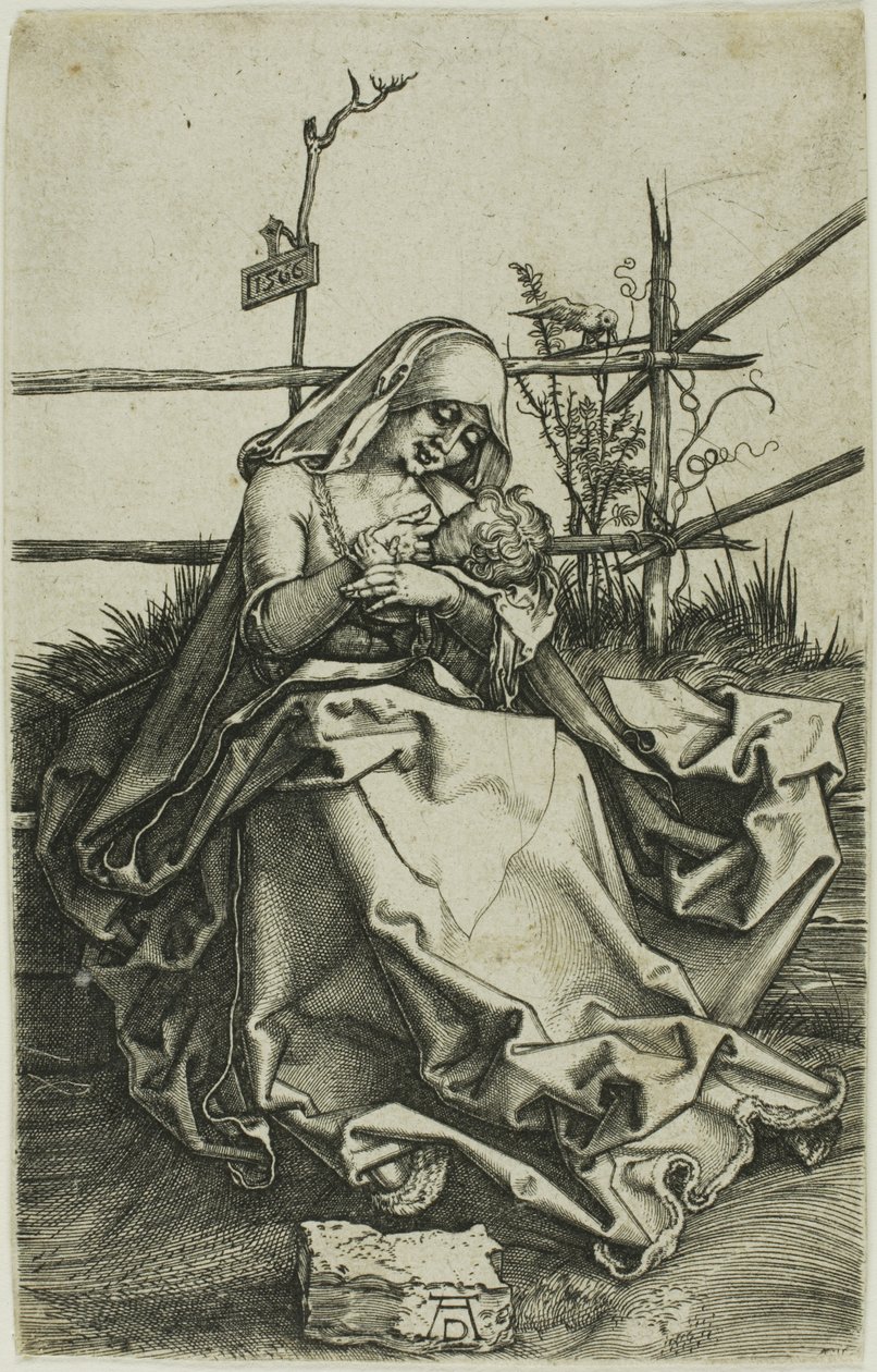 Madonna em um banco gramado de Albrecht Dürer