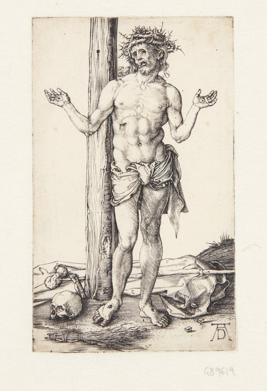 Homem das Dores com as mãos levantadas de Albrecht Dürer