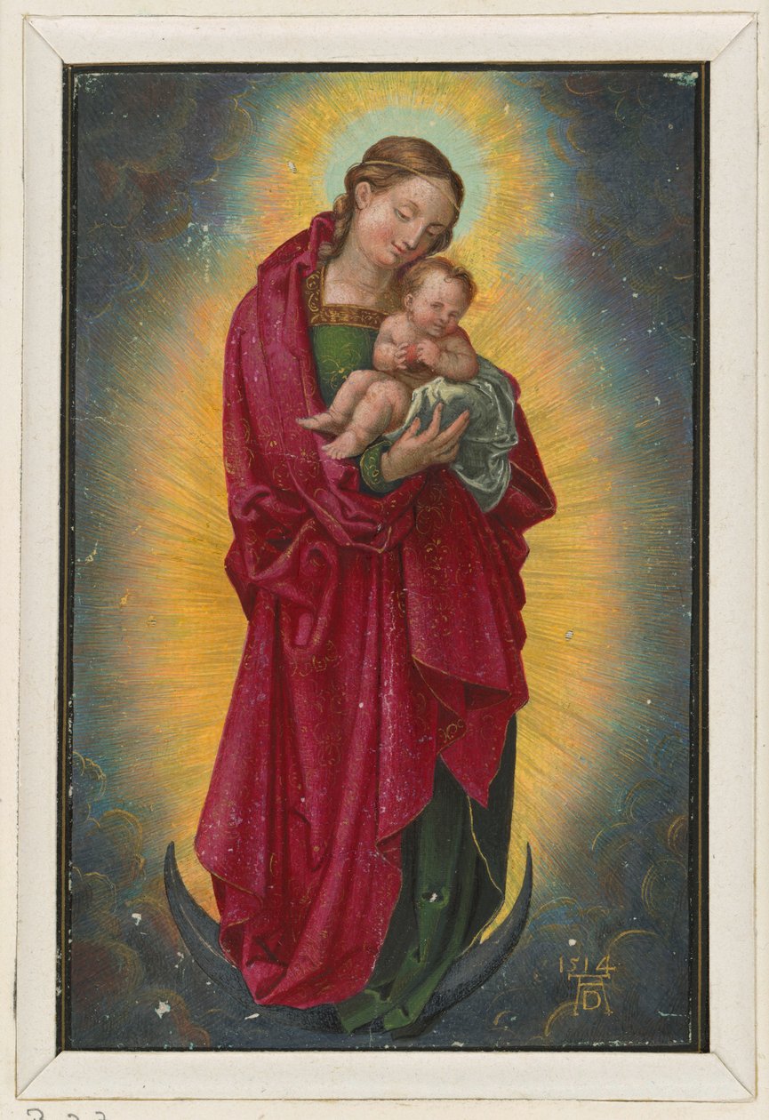 Maria com diadema e Menino sobre a lua crescente de Albrecht Dürer
