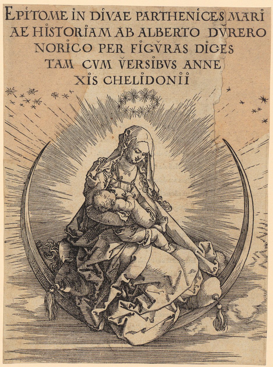 Maria na meia-lua, folha 1 da série «A Vida de Maria» de Albrecht Dürer