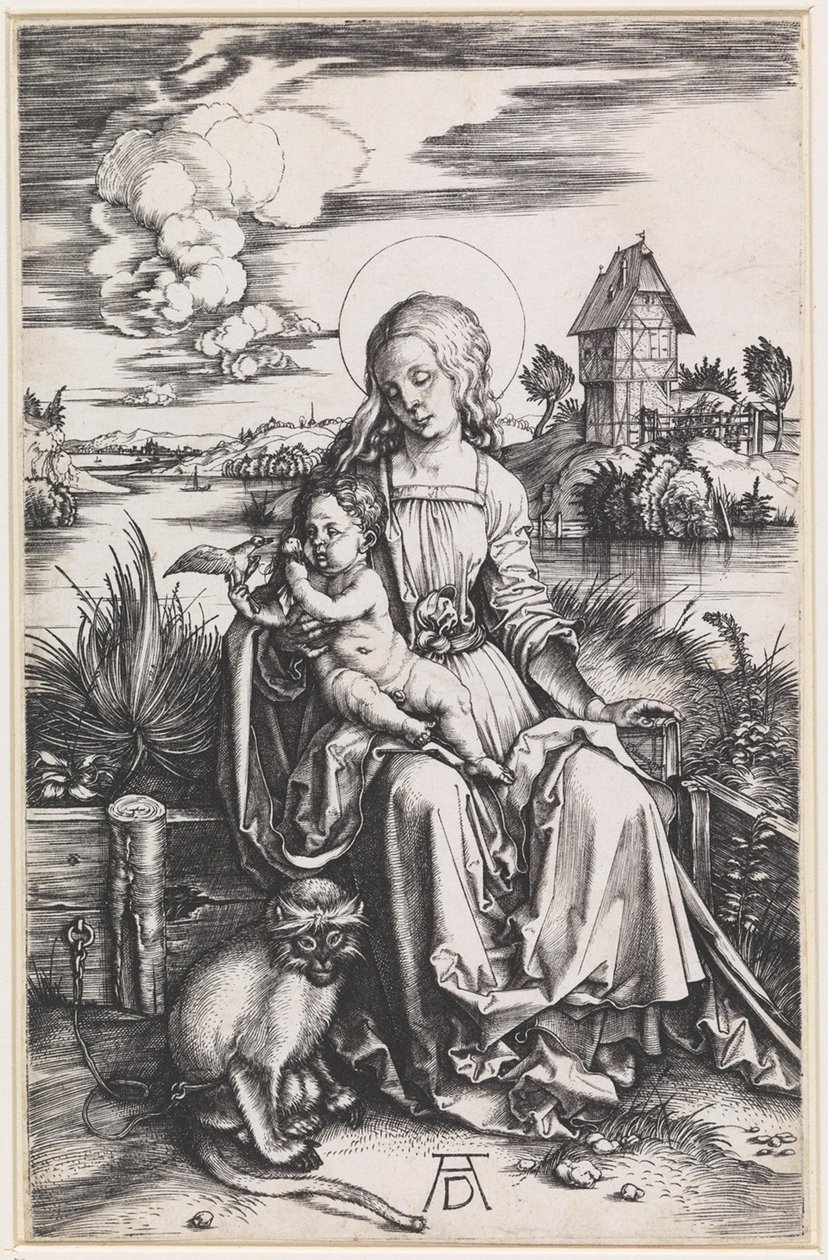 Maria com o Menino e um macaco de Albrecht Dürer