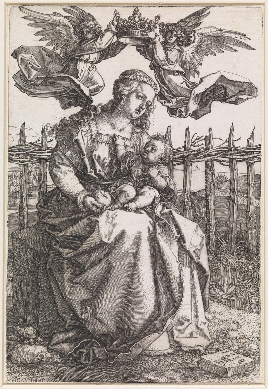 Maria com o Menino, coroada por dois anjos de Albrecht Dürer