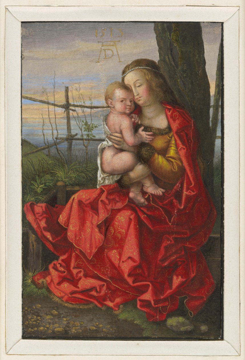 Maria sentada junto a uma árvore com o Menino de Albrecht Dürer