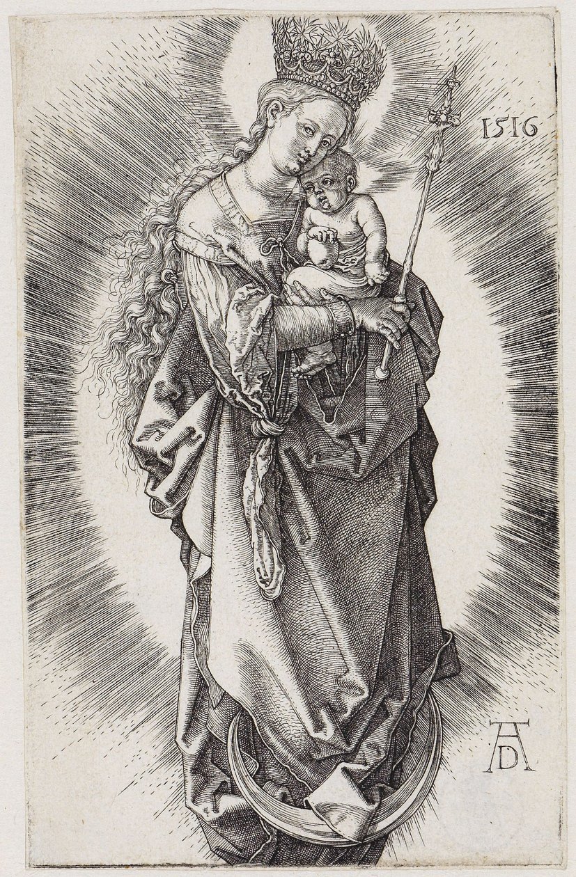 Maria com ceptro e coroa de estrelas de Albrecht Dürer