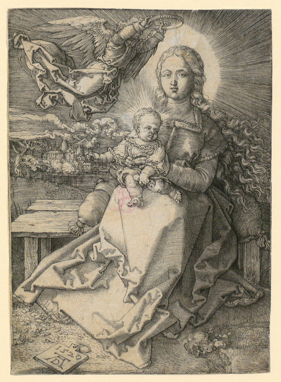 Maria, coroada por um anjo de Albrecht Dürer