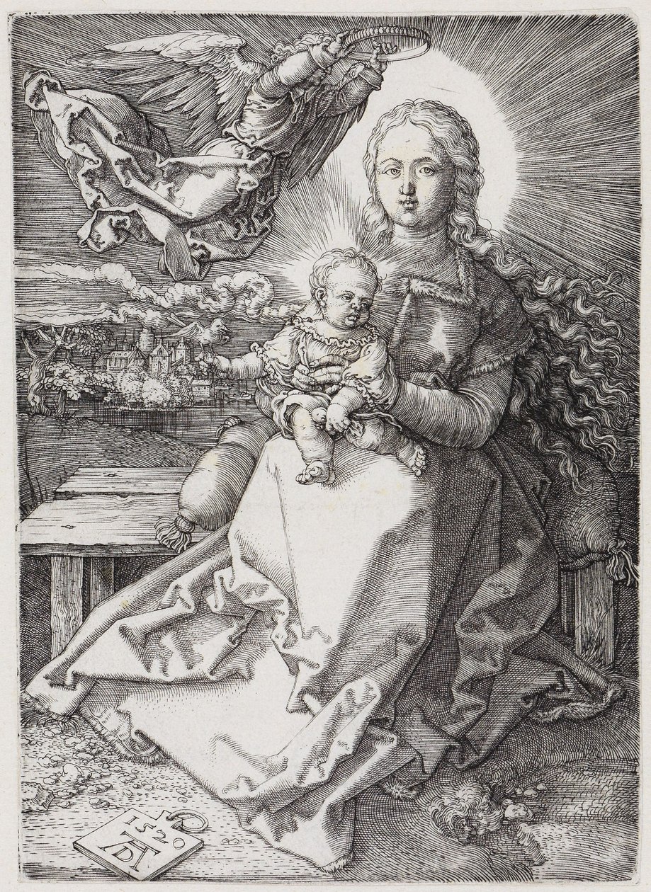 Maria, coroada por um anjo de Albrecht Dürer