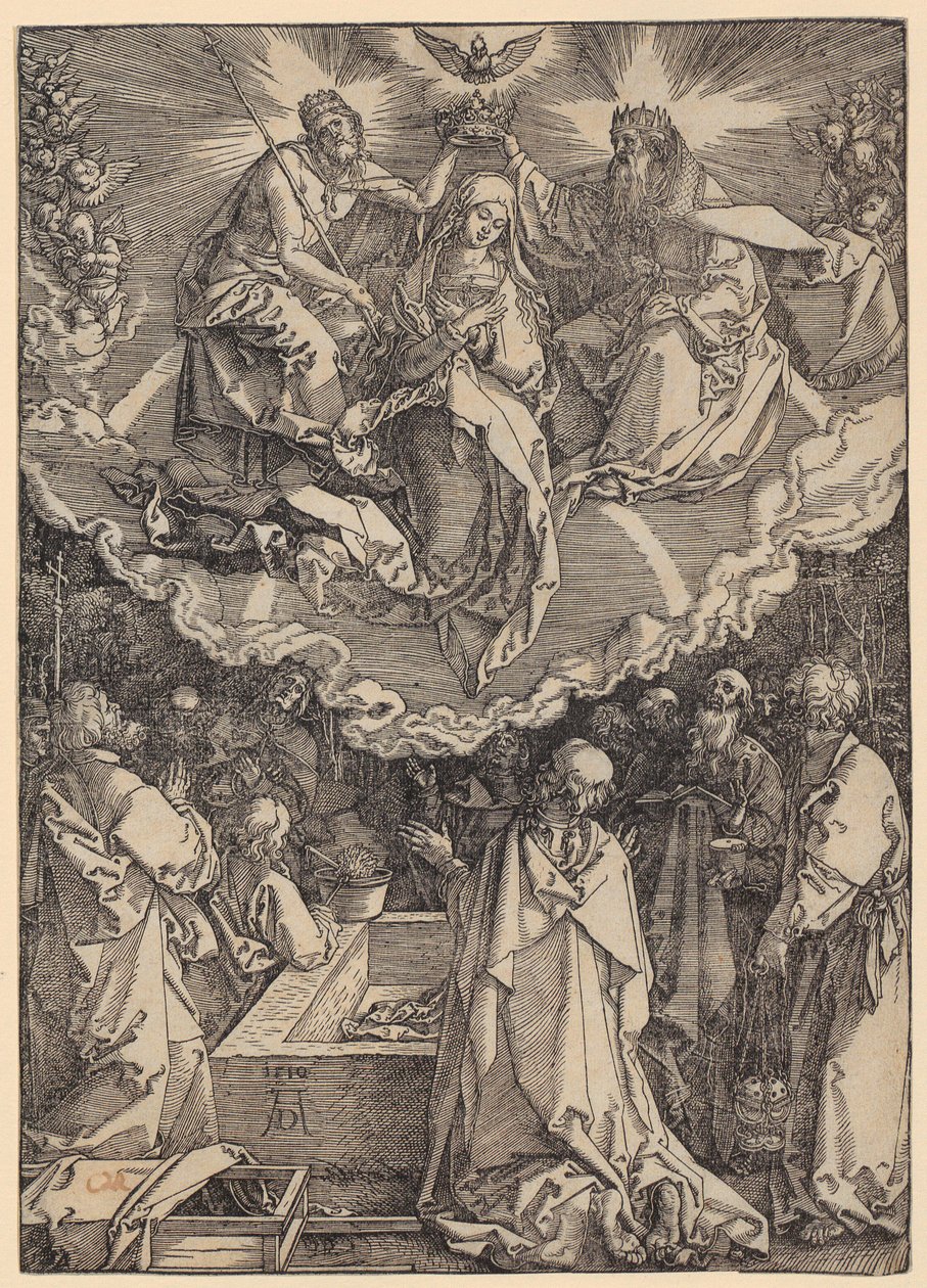 Assunção e Coroação de Maria, folha 19 da série «A Vida de Maria» de Albrecht Dürer