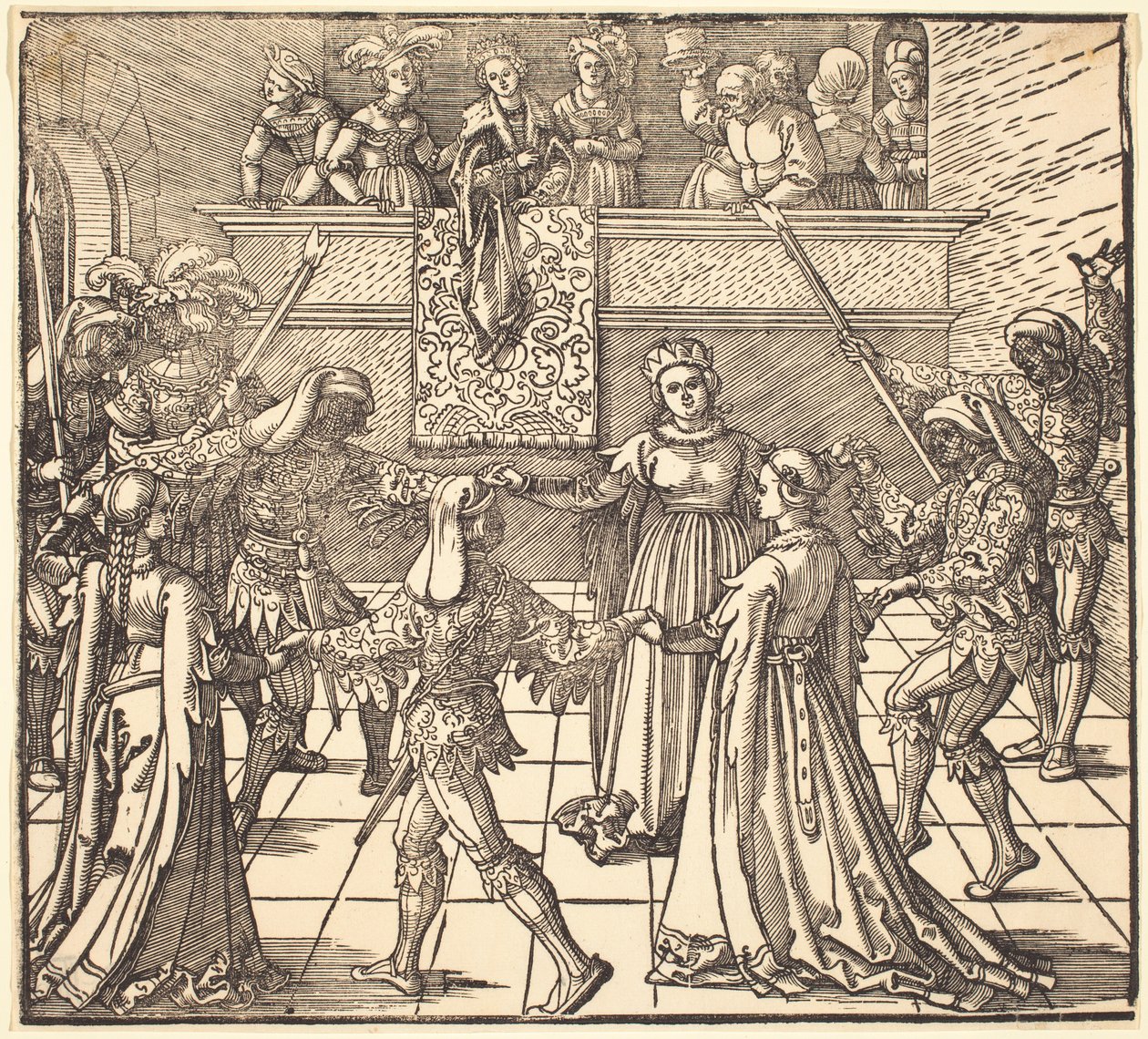 Dança de máscaras com tochas de Albrecht Dürer