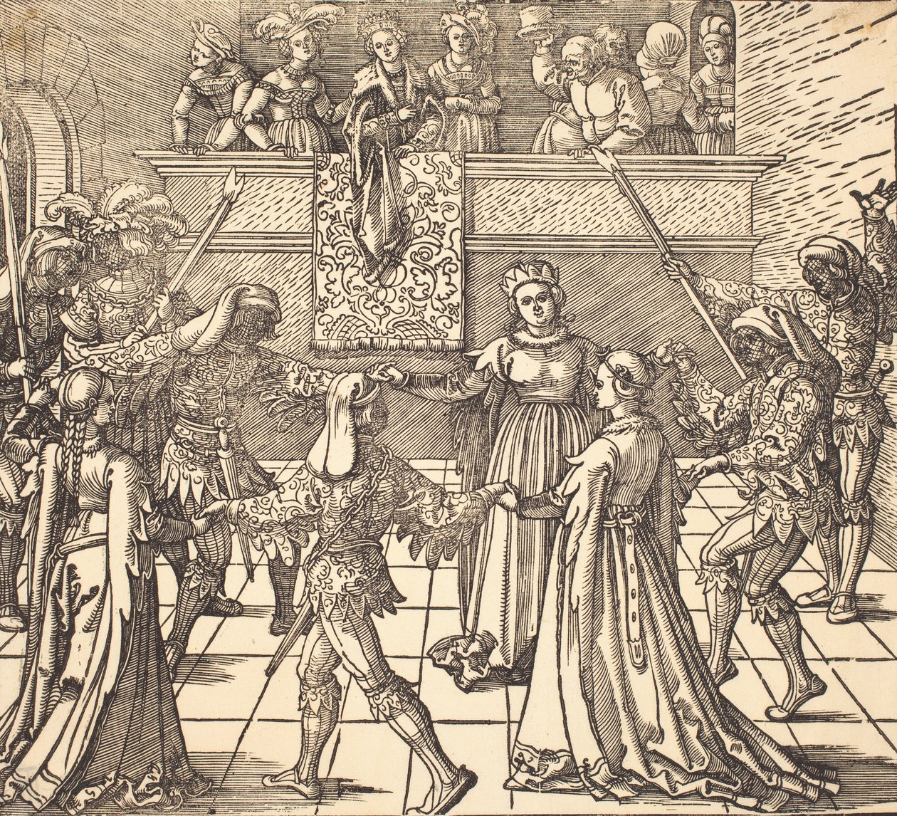 Dança de Máscara com Tochas, c. 1516. de Albrecht Dürer