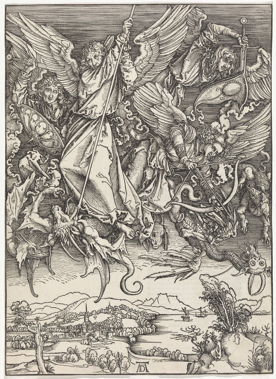 Miguel combatendo o dragão (O Apocalipse) de Albrecht Dürer