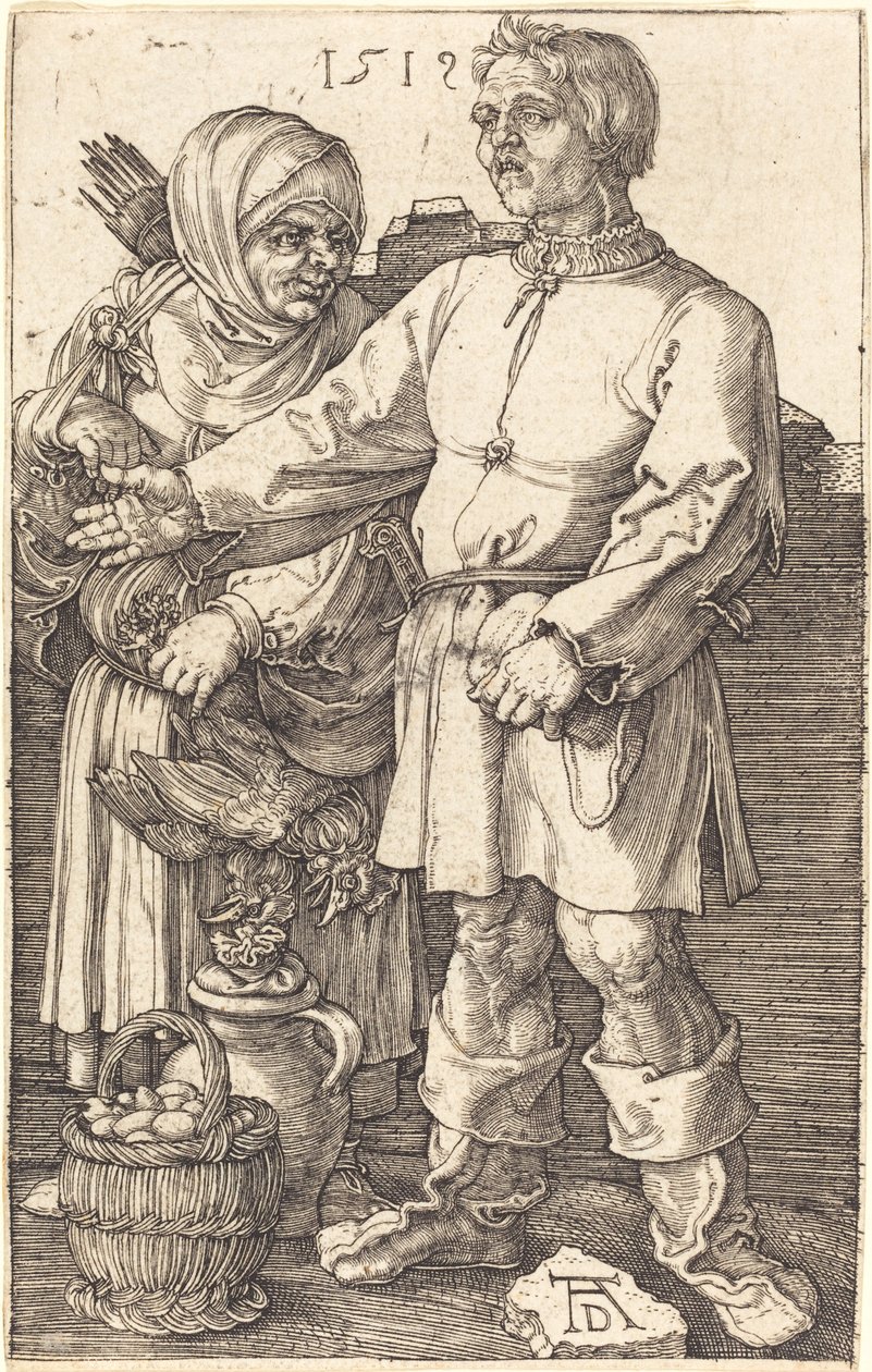 Casal camponês no mercado de Albrecht Dürer