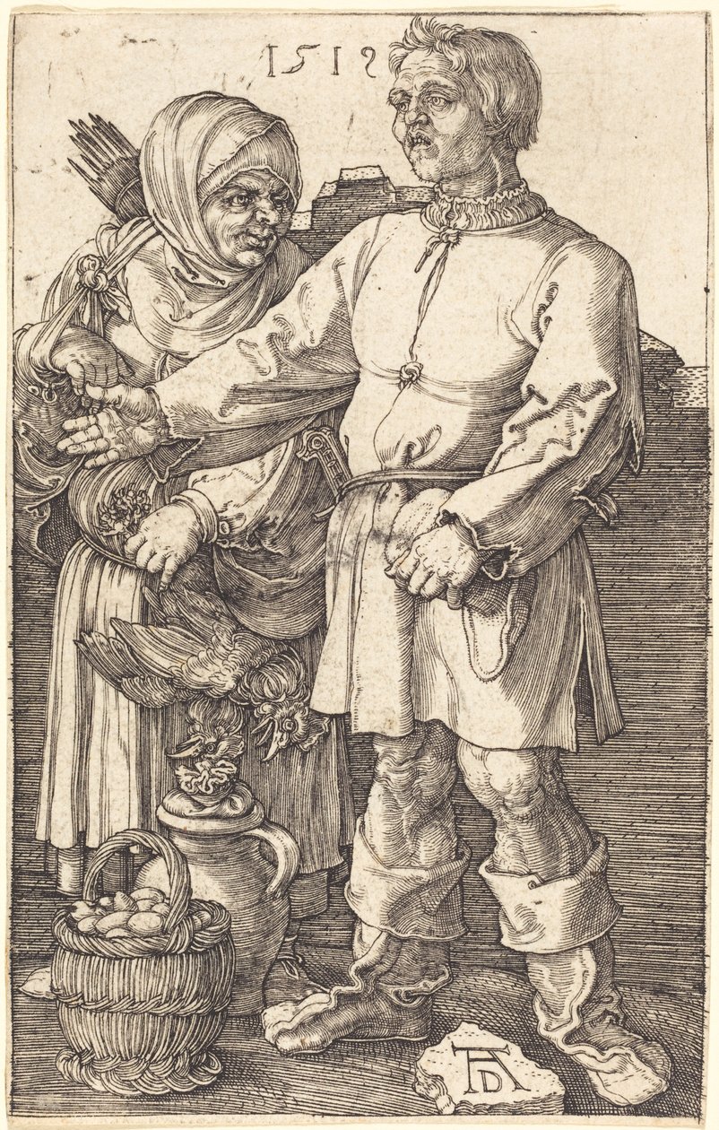 Casal de camponeses no mercado de Albrecht Dürer