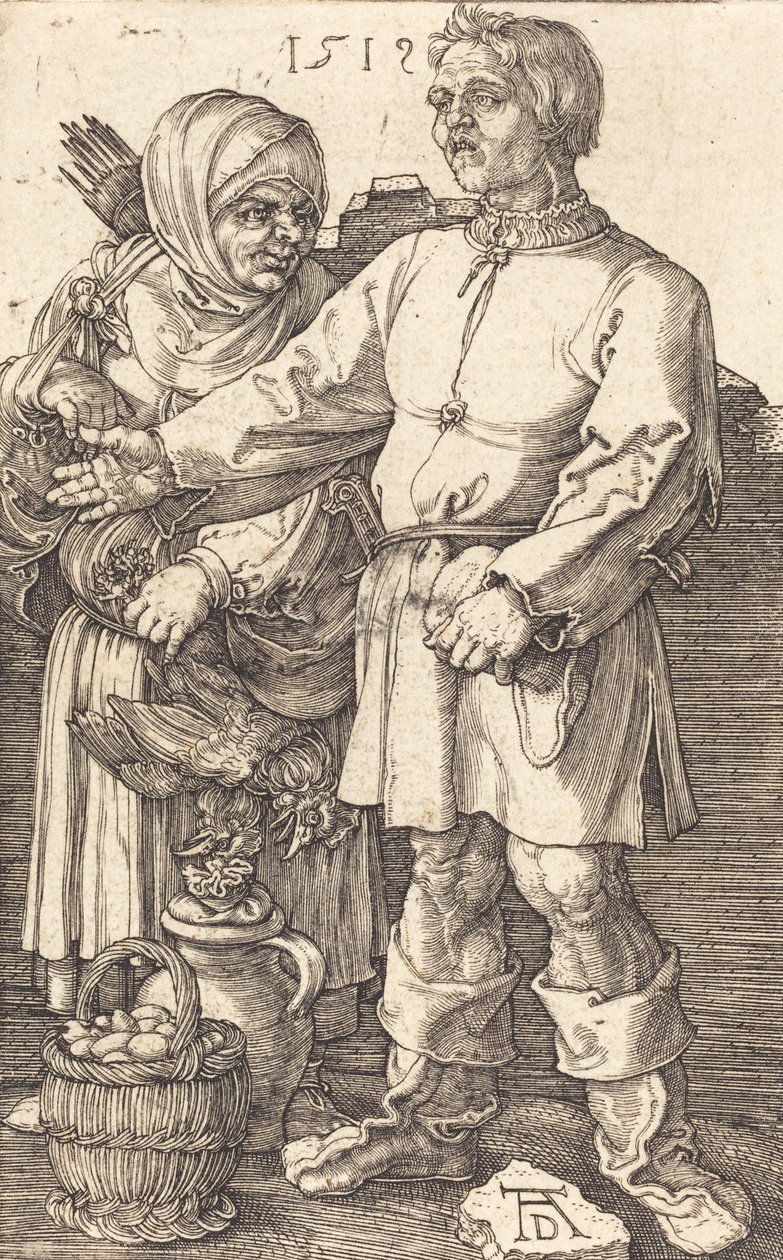 Casal Camponês no Mercado, 1519. de Albrecht Dürer
