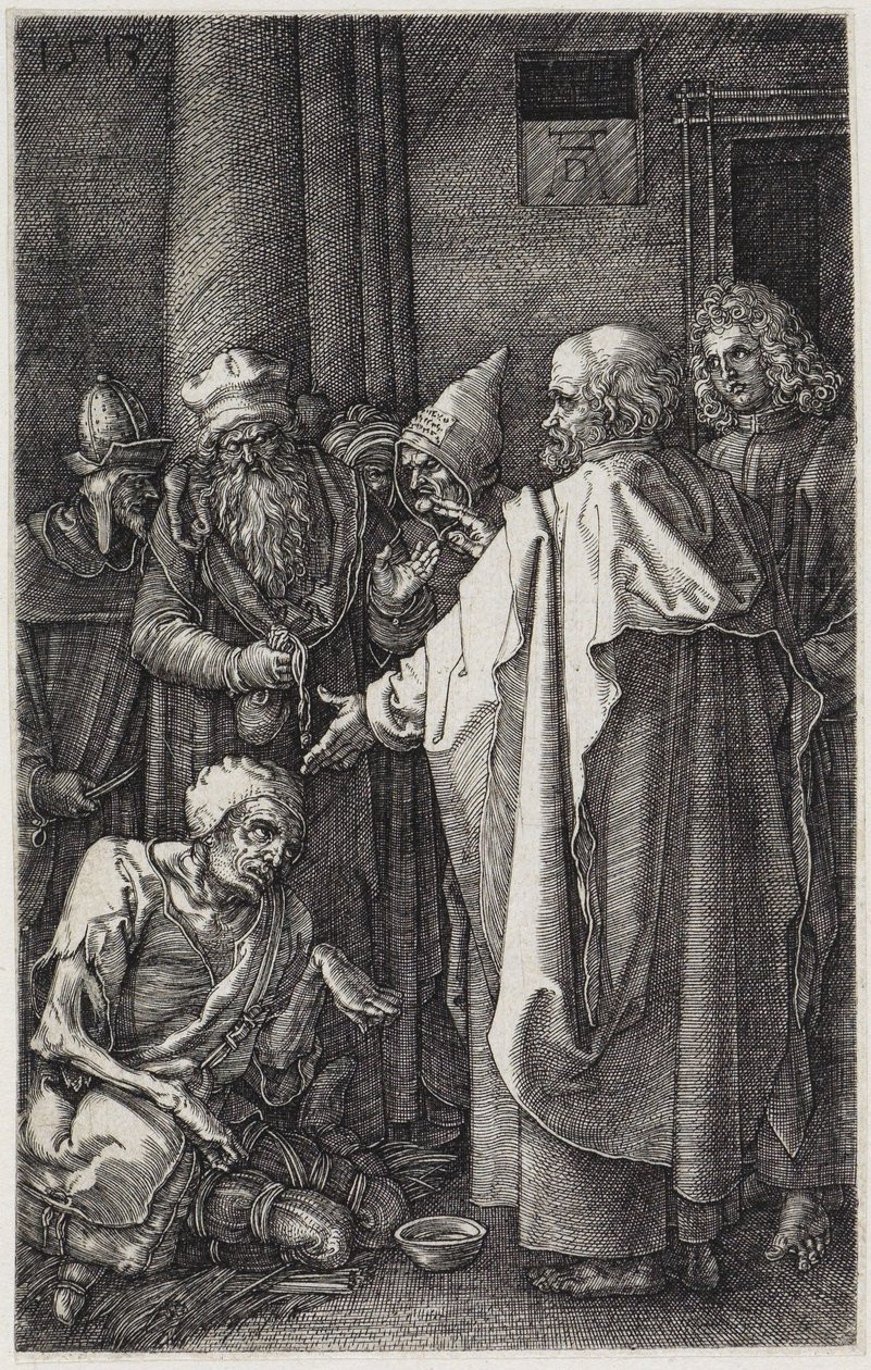 Pedro e João curam o coxo de Albrecht Dürer