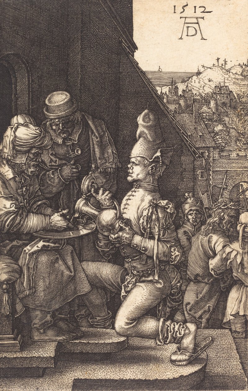 Pilatos lavando as mãos, 1512. de Albrecht Dürer