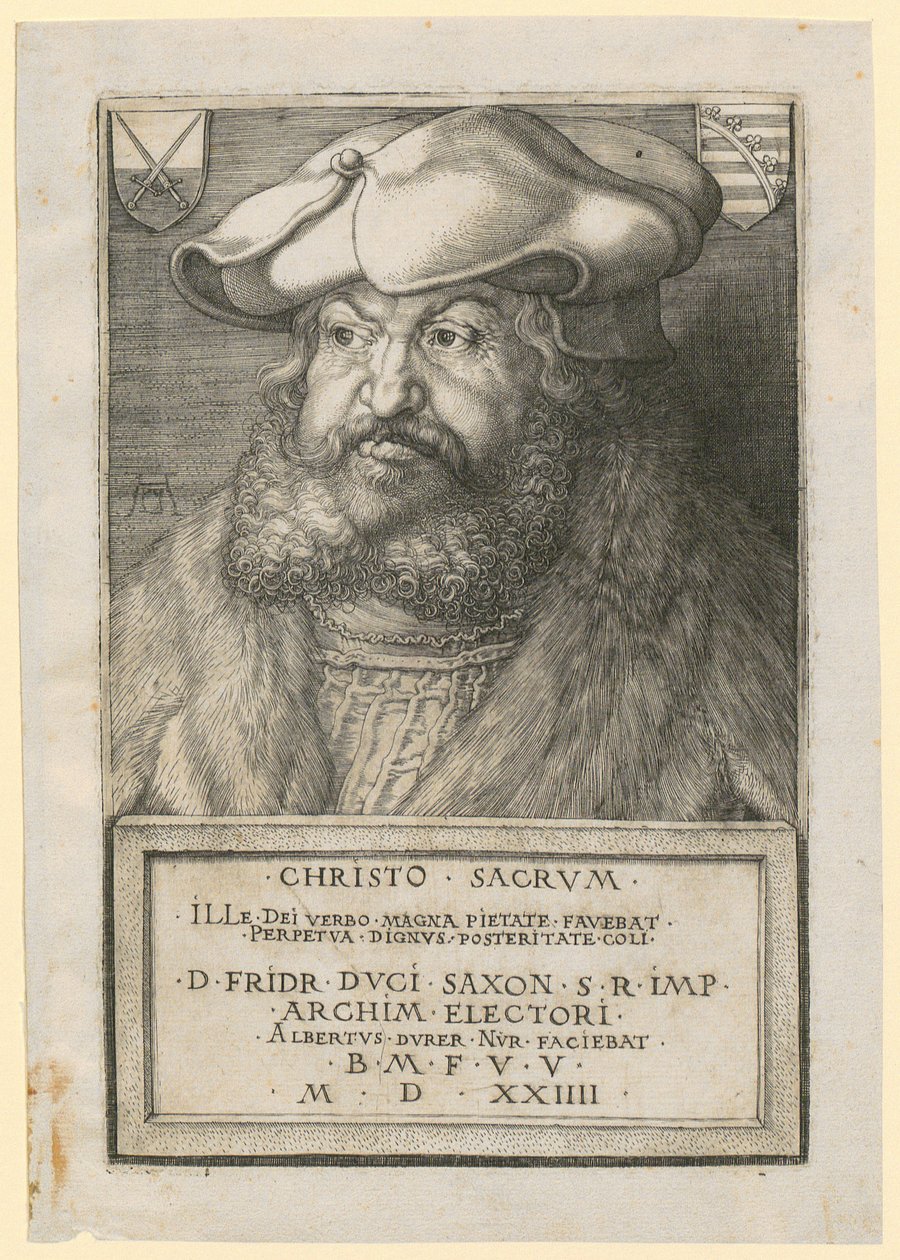 Retrato de Frederico, o Sábio, Eleitor da Saxónia de Albrecht Dürer