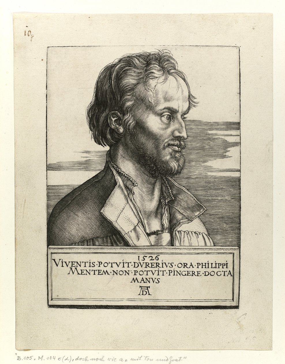Retrato de Philipp Melanchton, 1526 de Albrecht Dürer
