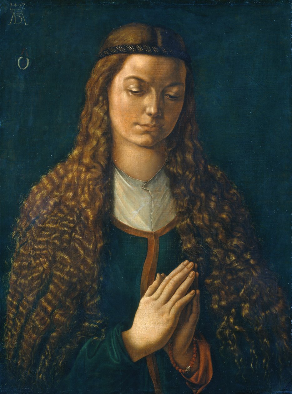 Retrato de uma jovem com o cabelo solto de Albrecht Dürer