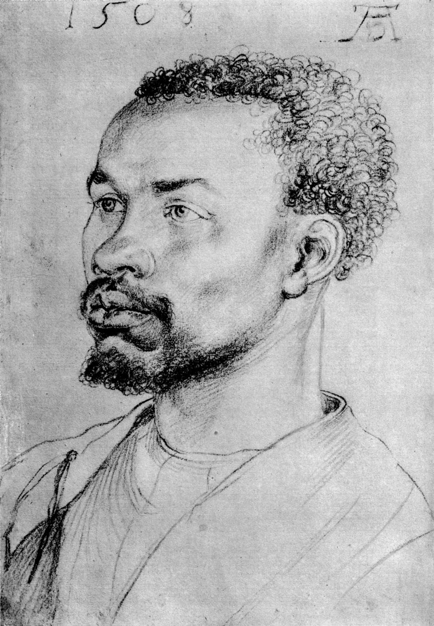 Retrato de um preto, 1508, 1936 de Albrecht Dürer
