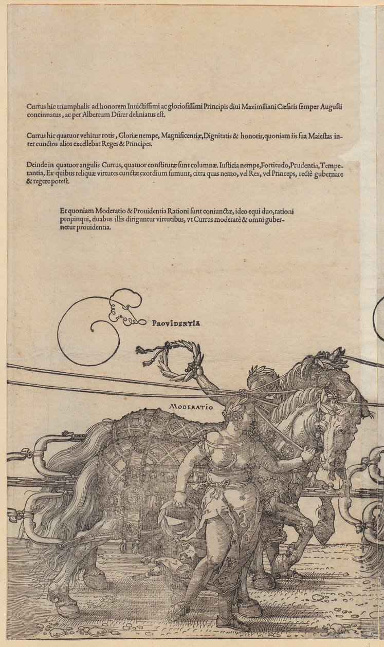 Providentia, folha 3 da série «O grande carro triunfal» de Albrecht Dürer