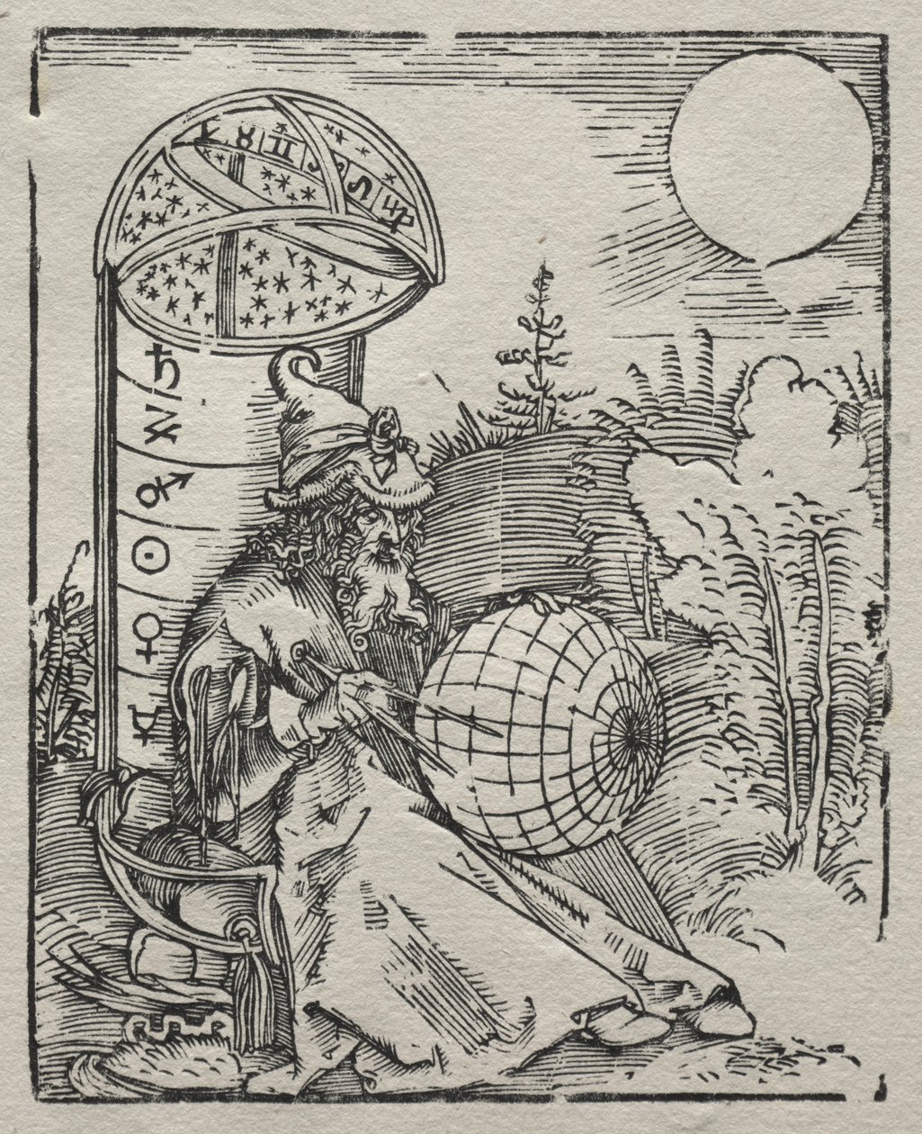 Ptolomeu envia Himmelsglobus de Albrecht Dürer