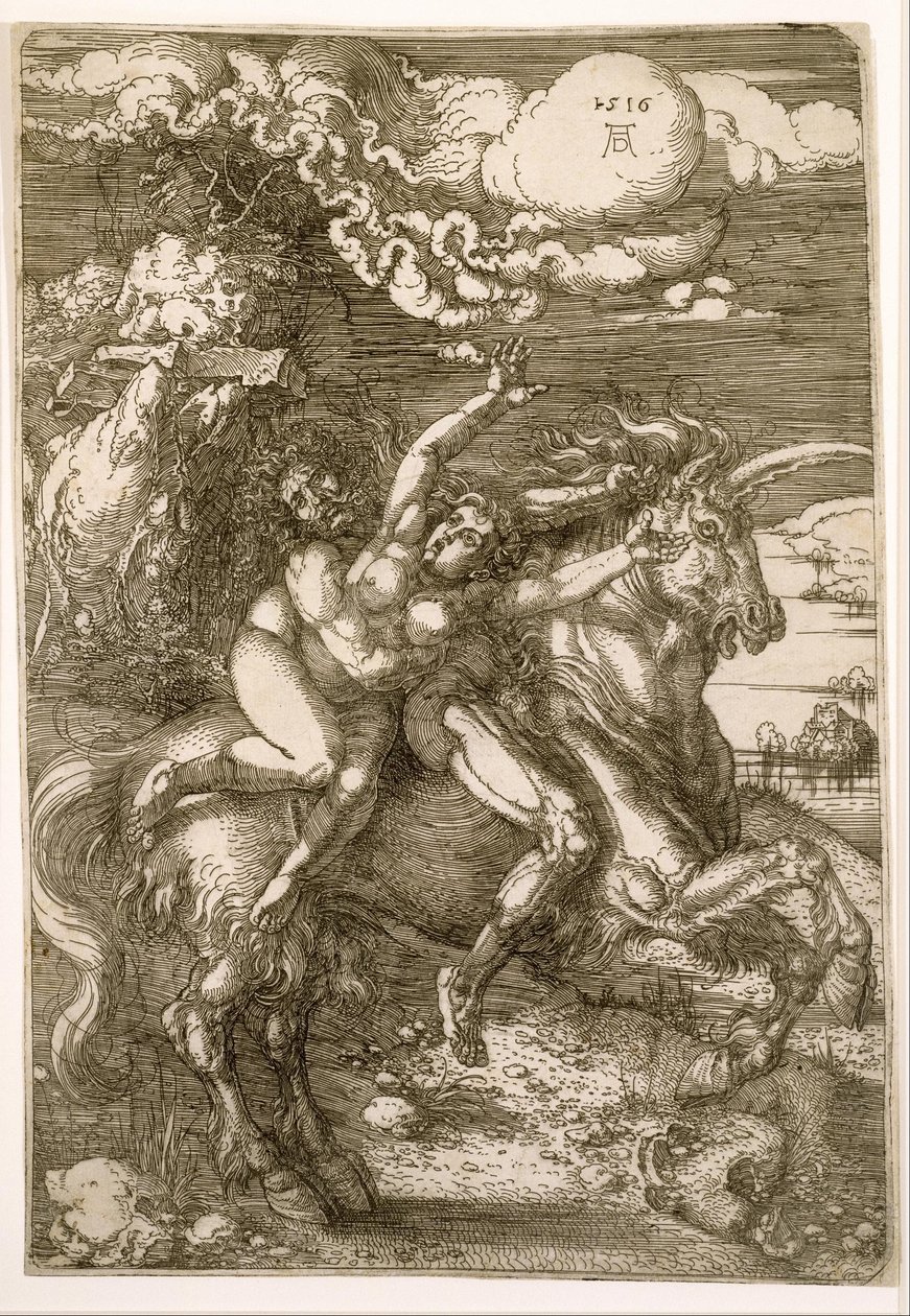 Violação de Prosperpina (Rapto num Unicórnio) de Albrecht Dürer