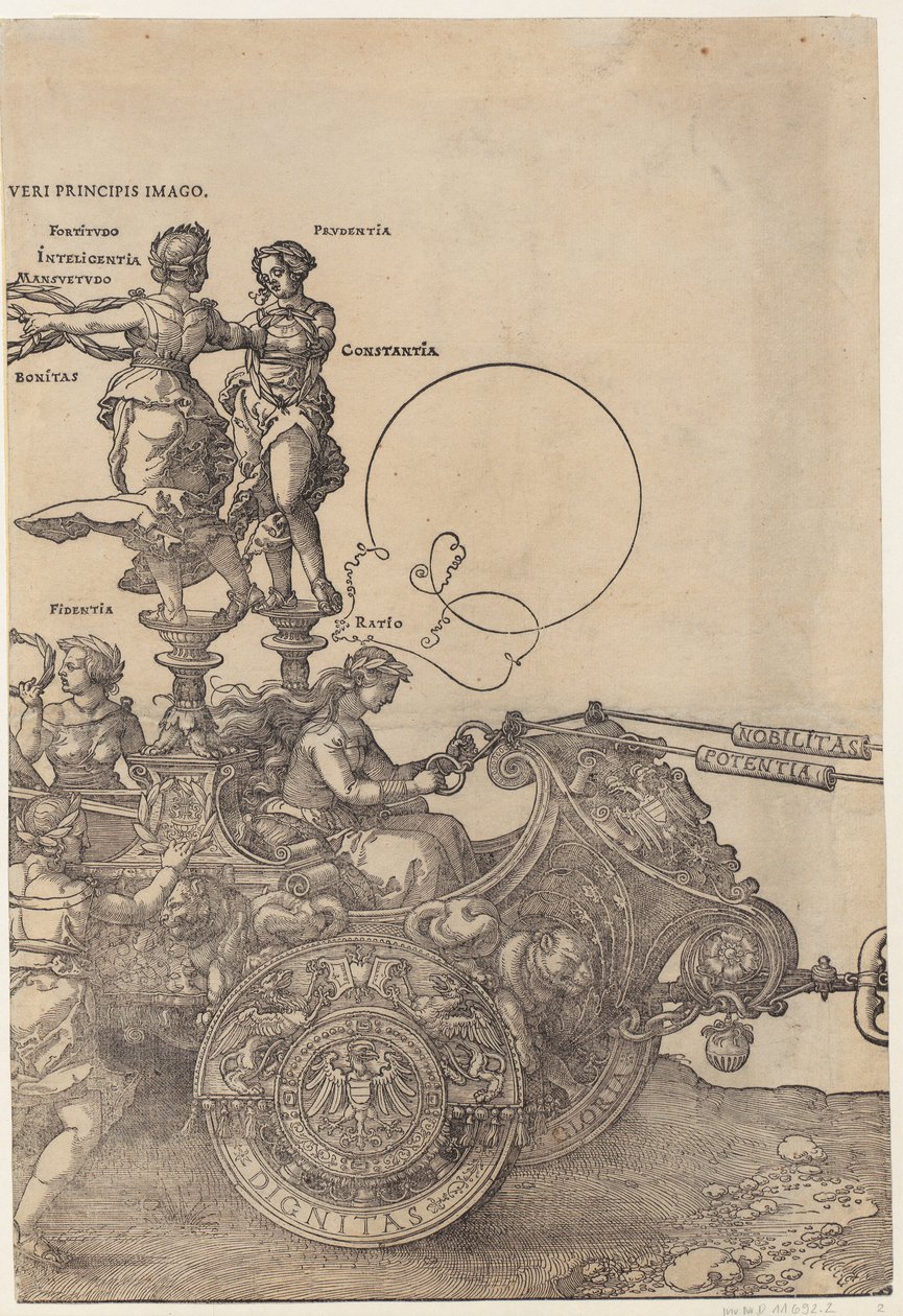 Metade direita da carroçaria, folha 2 da série «O Grande Carro do Triunfo» de Albrecht Dürer